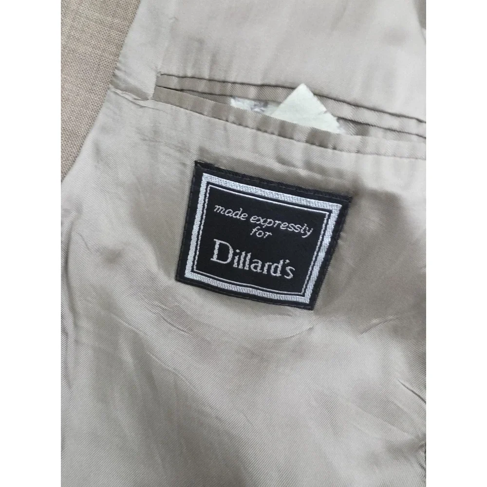 Ralph Lauren Dillard's Exclusive Wool Blazer Plaid Tan‎ Brown Mens Size 44R